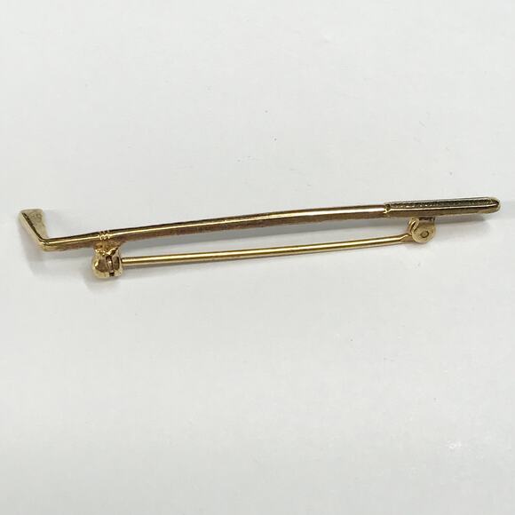 Vintage 2.06in 12K Gold Filled Alice Caviness Signed Golf Club Bar Brooch Pin - Picture 9 of 10